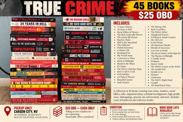 TRUE CRIME BOOK COLLECTION — 45 BOOKS — $25 OBO