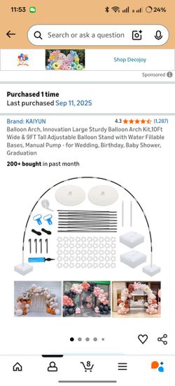 Balloon Arch, Innovation Large Sturdy Balloon Arch Kit,10Ft Wide & 9FT Tall Adjustable Balloon Stand with Water Fillable Bases, Manual Pump - for Wedd