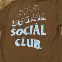 ((Anti Social Social Club)) Blue Flames Tee. SZ: Large. Authentic With Tags