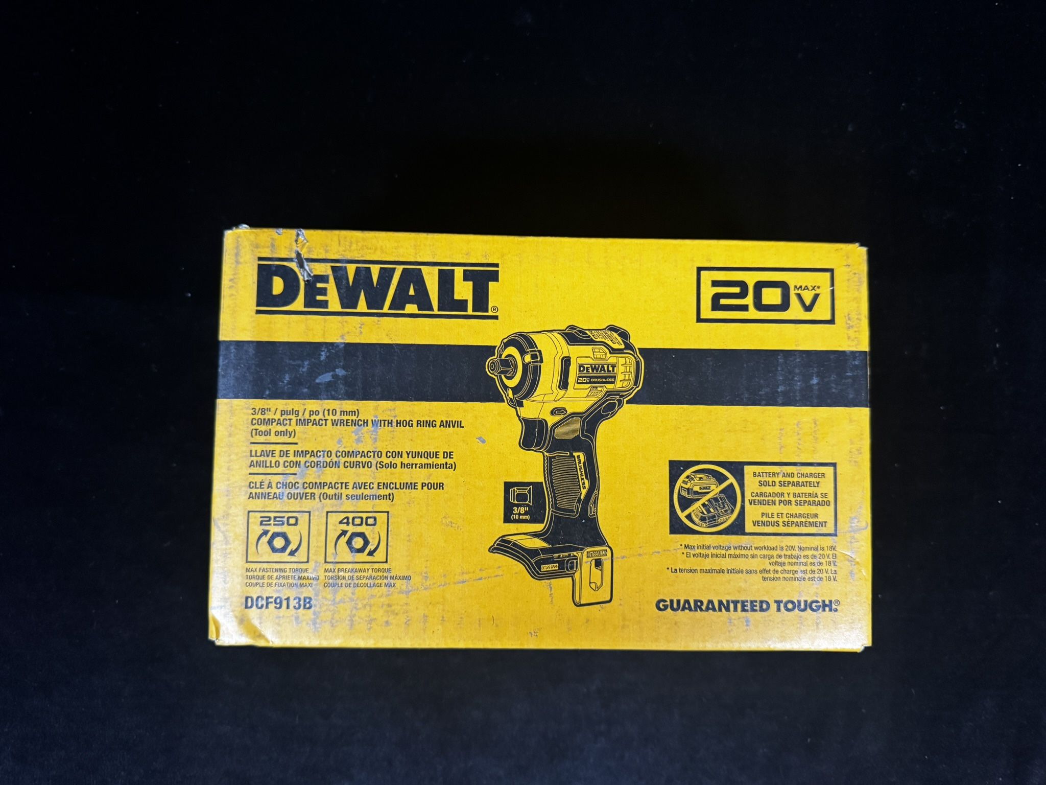 20- Volt Max Variable Speed Brushless 3/8 in square Drive Cordless Impact Wrench * NO BATTERY