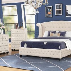 4 PC BEDROOM SET NEW IN BOX (MATTRESS AND CHEST SOLD SEPARATELY)