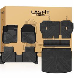 LASFIT Full Set Floor Mats for Honda CR-V 2026 2025 2024 2023 (Gasoline & Hybrid & e:FCEV), All Weather TPE Custom Fit Floor Liners 1st & 2nd Row & Se