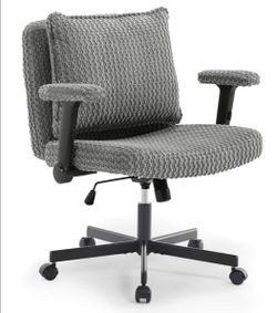 Grey Office Chair Criss Cross Desk Chair with 2-in-1 Flip Backrest
26.77" Extra-Wide Seat | Ergonomic Desk Chair | 360° Swivel & Flip-Up Arms | for Ho