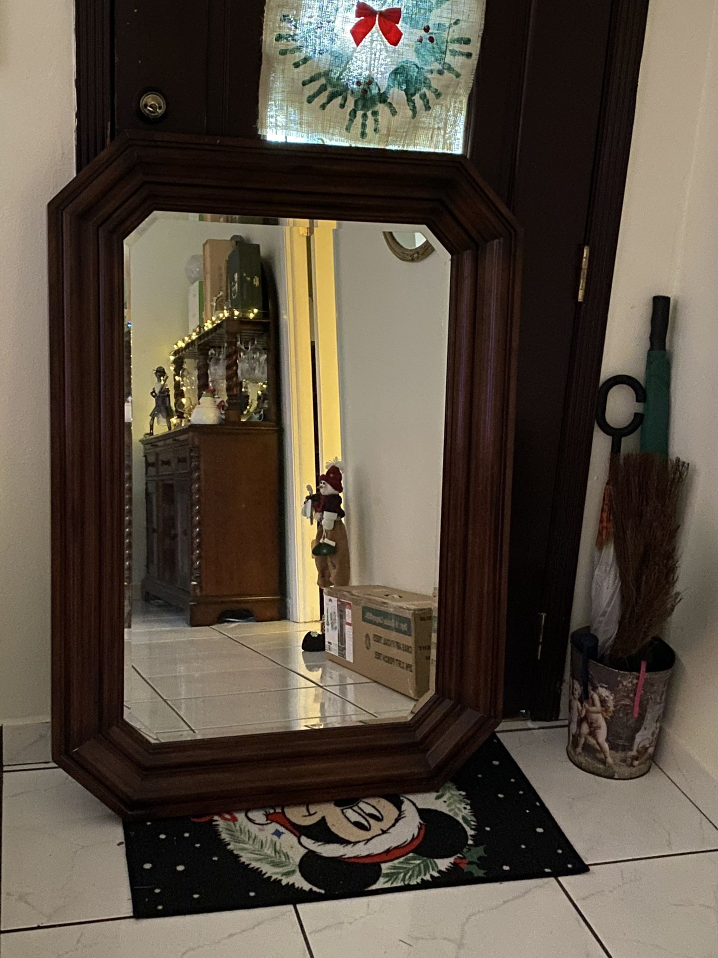 Huge mirror never been hung 48 x 42 solid wood