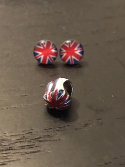 Union Jack Earrings And Charm