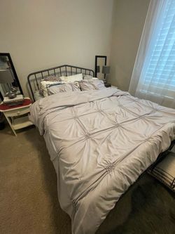 Queen size bed frame and mattress