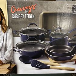 Brand New Chrissy Teigen 14 Piece Cookware Set