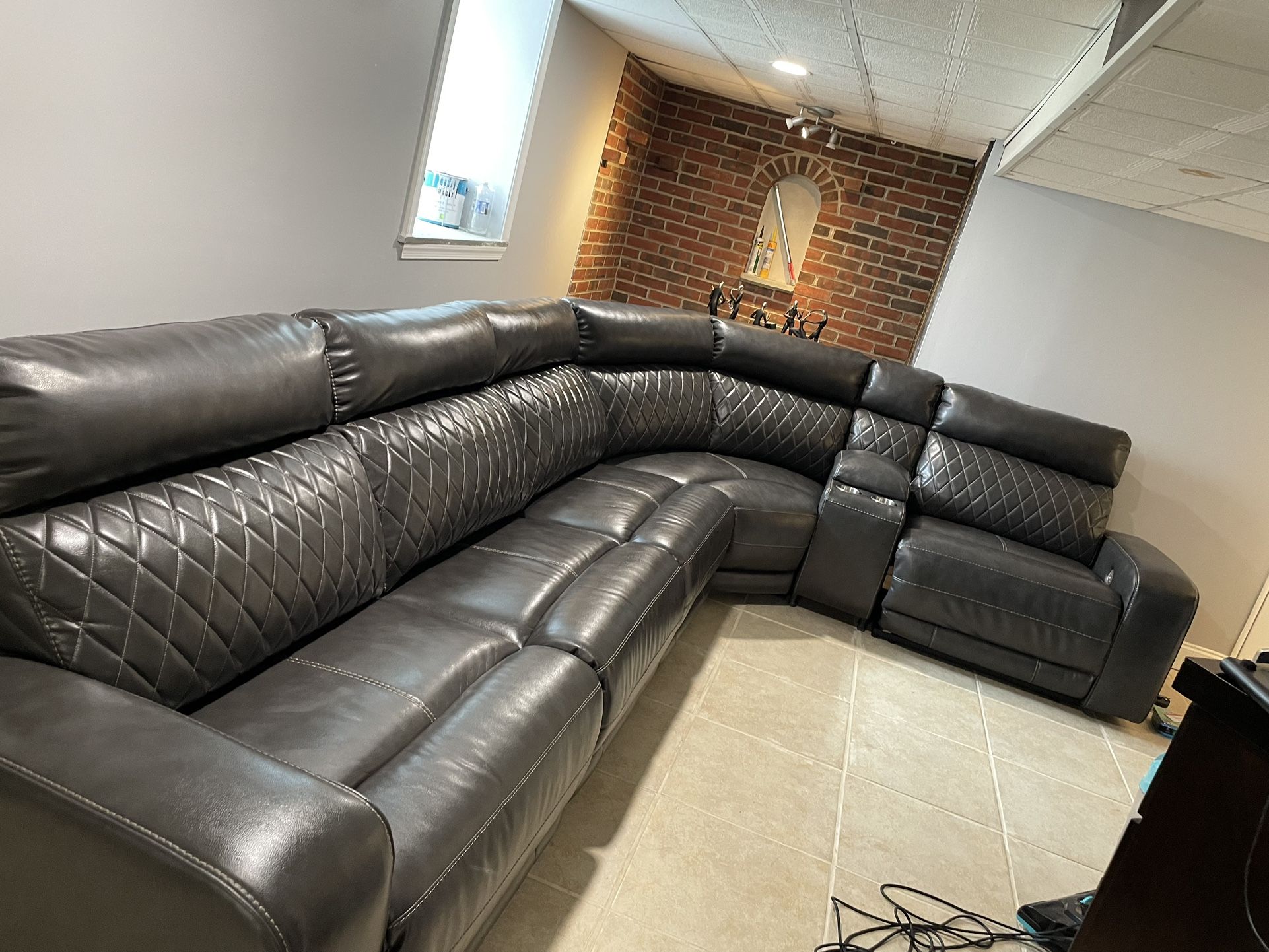 5 Piece Leather Sectional