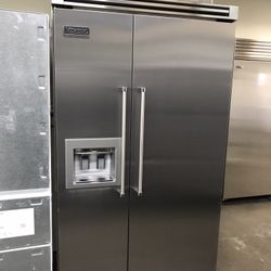 Viking 48”Wide Built In Stainless Steel Side By Side Refrigerator 