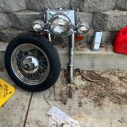 Complete straight softail frontend front rim included.