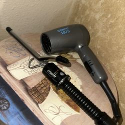 Hair Curly iron,Hair Dryer and Brushes 