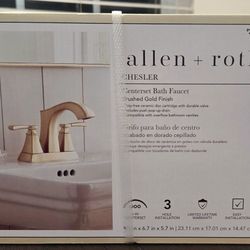 Brushed Gold Finish 4" Centerset Bathroom Faucet