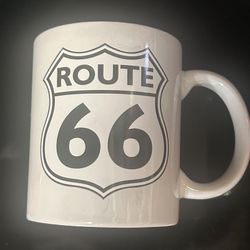 Route 66 Clean Coffee Mug White w/ Black inside- Rare