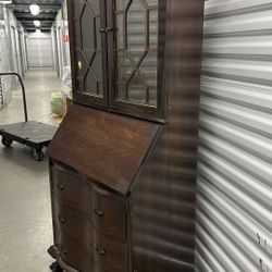 Vintage Secretary Desk with Hutch – Classic Mahogany Finish