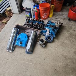 Ford 390 Heads,intake Valve Covers,good Holly Carb ,vibration,dampner