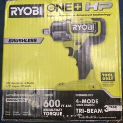 Ryobi 18V  Brushless 4-Mode 1/2"  Impact Wrench