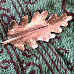 Vintage Oak Leaf Gold Tone BSK Pin Brooch 
