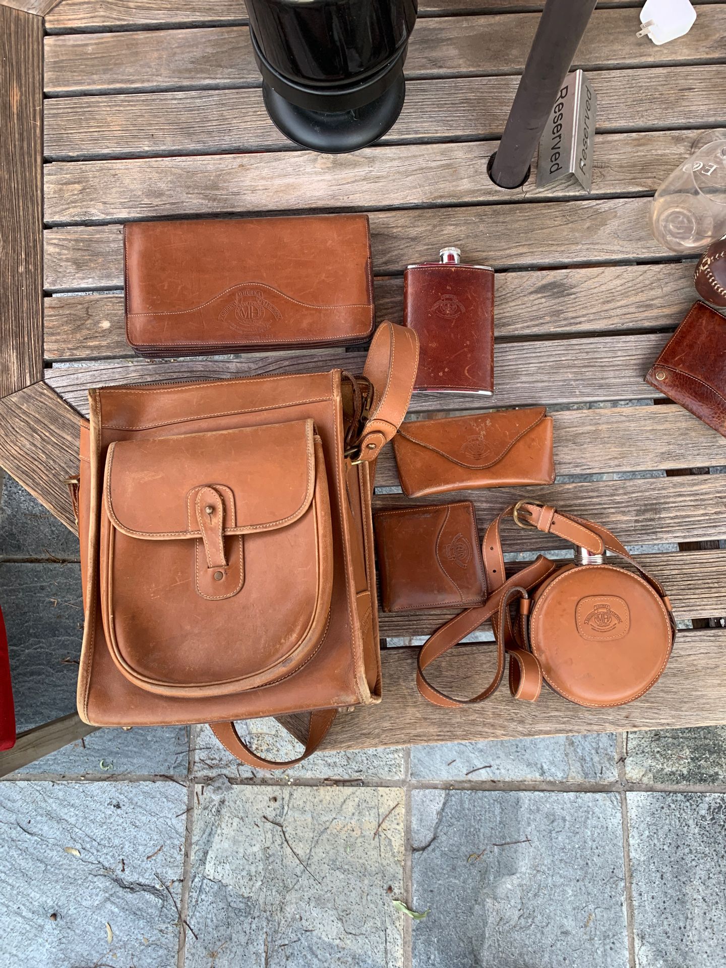Ghurka Leather Collection - Bag, wallets, flasks, glasses case, large travel wallet.