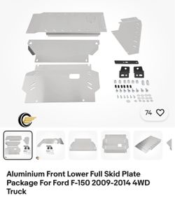 Aluminium Front Lower Full Skid Plate Package For Ford F-150 2009-2014 4WD Truck
