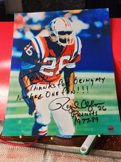 RAY CLAYBORN  AUTO Signed Inscribed 8 X 10 NEW ENGLAND PATRIOTS W/ coa