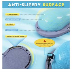 Nice C Balance Ball, Half Ball, Balance Ball, Exercise Workout Trainer, with Resistant Band, Strength Fitness Yoga with Bonus Foot Pump NICE