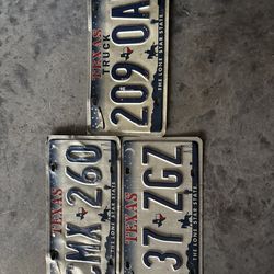 Texas TX License Plate Lot Of 3 Misc Singles