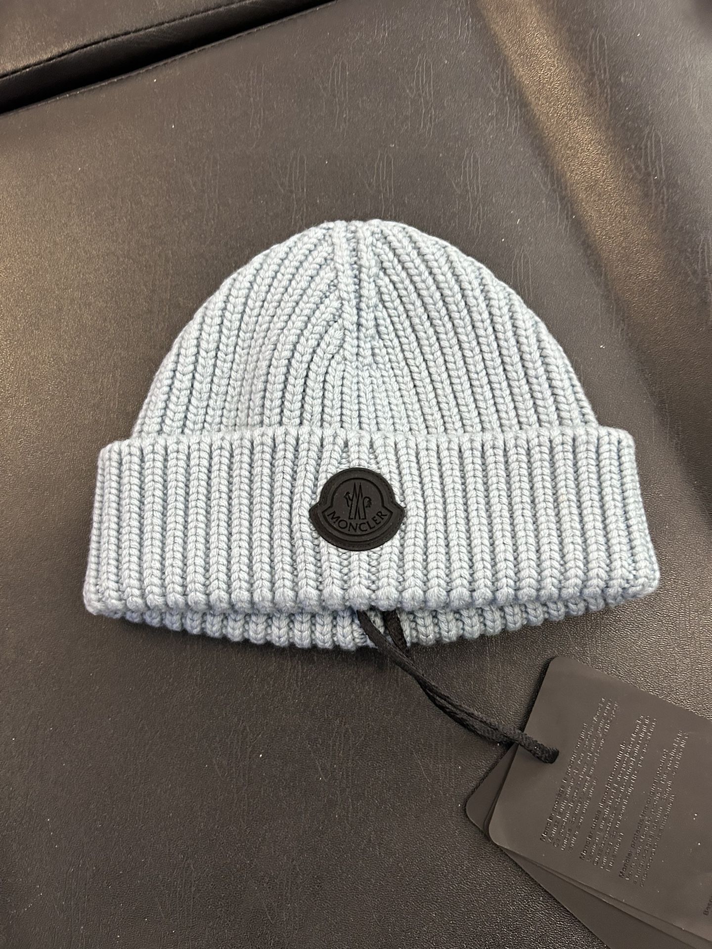 MONCLER BEANIE BLUE NEW WITH TAGS