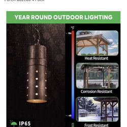 Outdoor Pendant Lights, 3000K/4000K/5000K Adjustable Color Temperature, 3CCT Low Voltage LED Hanging Lights, 12V Wired Installation, Aluminum Design, 