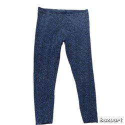 Sz L Black Blue Hearts Leggings Soft Stretch Lauren Conrad