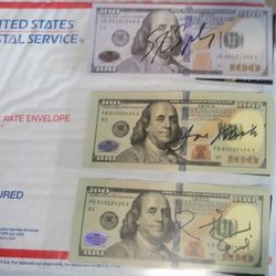 Signed Prop $100 Bills