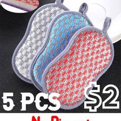 [NEW] Double-sided Dish Scrubber (5-pack)