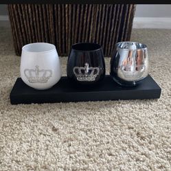 Decorative Crown Candle Set