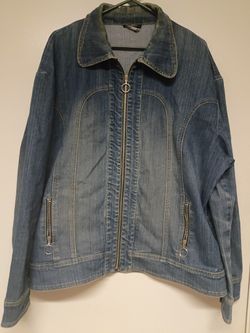 Women's Blue Denim Jacket, Size 2X