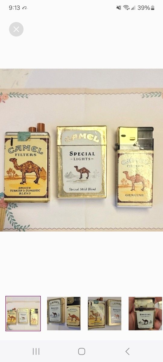 New 3 Pack Vintage Camel Lighters Bundle