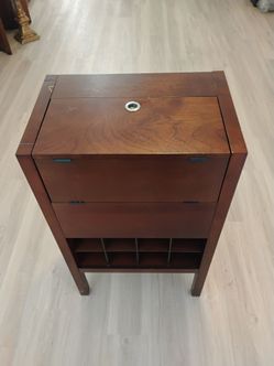 USED Wooden BAR Compact with Storage Measures 22"W x 14"L x 36"H