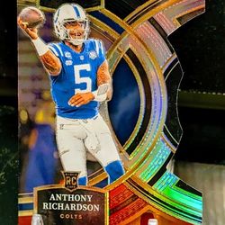 2023 NFL Rookie Anthony Richardson Panini Select Black Red Die Cut Rookie No. 117