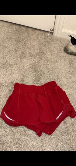 Red Lululemon shorts