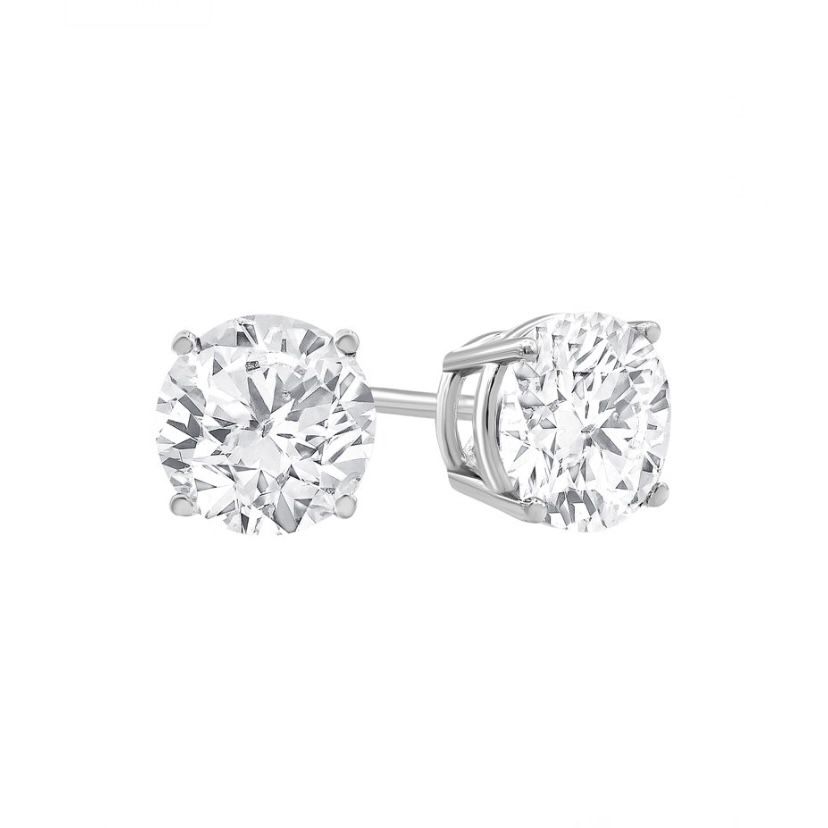 2.40 Cttw. 14K White Gold Lab-grown Diamond Stud Earrings