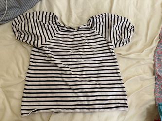 Moving Sale by 8/31/26: Black and white striped short-sleeve shirt