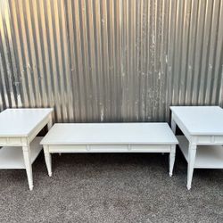 Nice Vintage Bassett 3 Piece Coffee / End Table Set