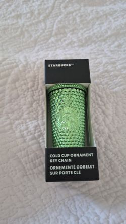New- STARBUCKS GREEN COLD CUP ORNAMENT KEY CHAIN 