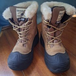 Grizzly Suede Boots Size 7 Women's Thinsulate Snow Boots