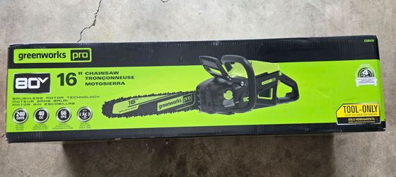 Greenworks Pro 80v chainsaw, tool only