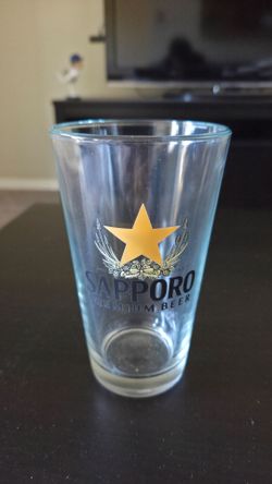 Sapporo Beer Glass 12z