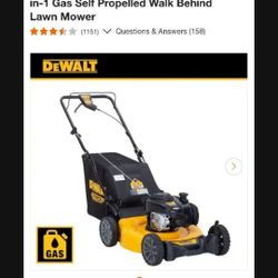 New DeWalt.  21"in   150cc Rear Wheel Drive Gas Lawnmower 