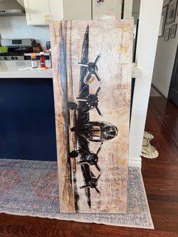 Large Vintage WWII Bomber Airplane Canvas Wall Art
