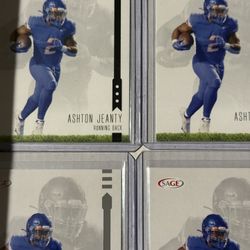 Ashton Jeanty Rookie Cards, Sage Product Nine Cards In Total, Four Black And Five Silver.  Gem Mint Condition.