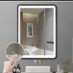 New 24 in. W x 30 in. H Rectangular Metal Medicine Cabinet with Mirror, LED Lighted