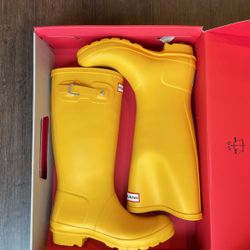 Women/Youth/Big Kids Hunter Brand Yellow Rain Boots Size 5