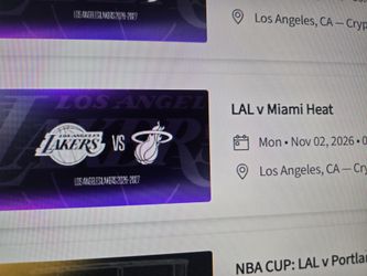 Lakers Heat Tickets Monday Nov 2nd